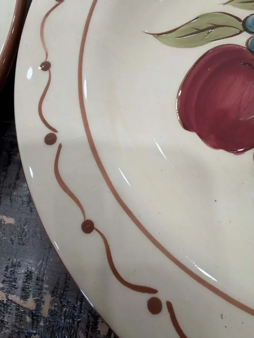 Home Around the Orchard Dinner Plates, Fruit Motif Ceramic